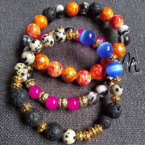 Stackable multicolored handcrafted bracelets